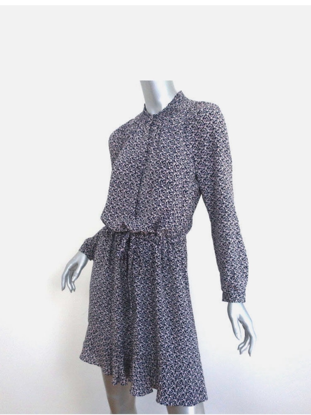 Rebecca Taylor Long Sleeve Static Print Shirtdress sz 6